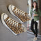 Zapatillas de Lona con Estampado de Leopardo Altas - Estilo Retro Casual