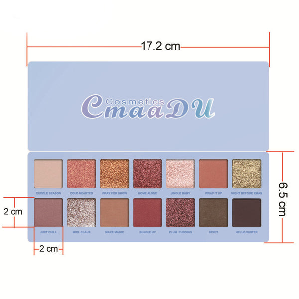 Paleta de Sombras Glitter Mate y Metálico Resistente al Agua 14 Colores - Image 3