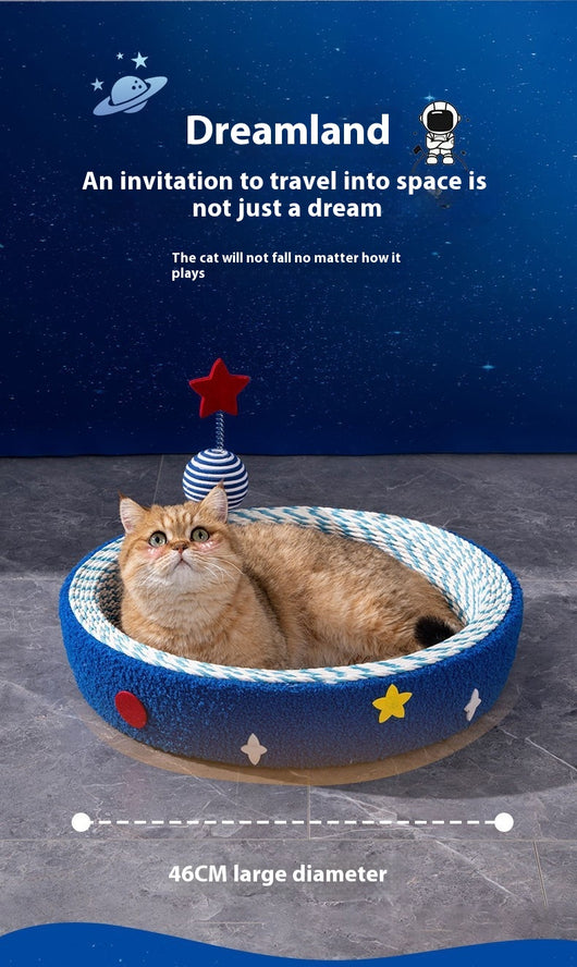Rascador Tejido Redondo Diseño Cielo Estrellado para Gatos - Image 10