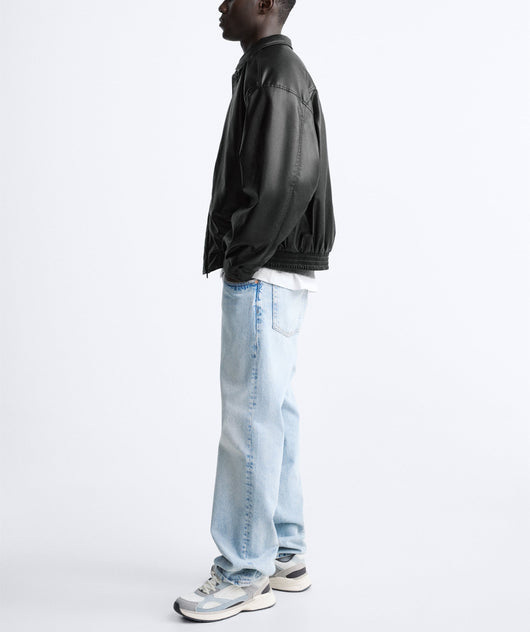 Chaqueta de Cuero Sintético con Solapas y Algodón para Hombre - Image 11