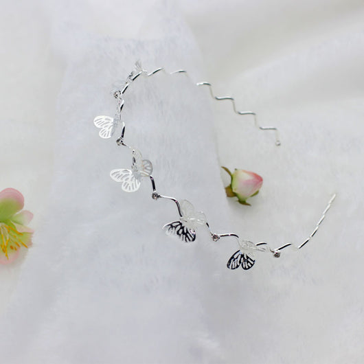 Diadema Metálica con Orejas de Gato, Mariposa y Rosa para Mujer - Image 5