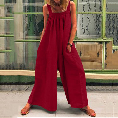 Jumpsuit Monos de Algodón y Lino Liso para Mujer - Image 11