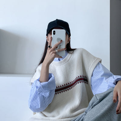 Chaleco Tejido Suelto Estilo Retro - Conjunto de Moda Tendencia - Image 12