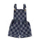 Pantalones Denim con Tirantes a Cuadros Unisex