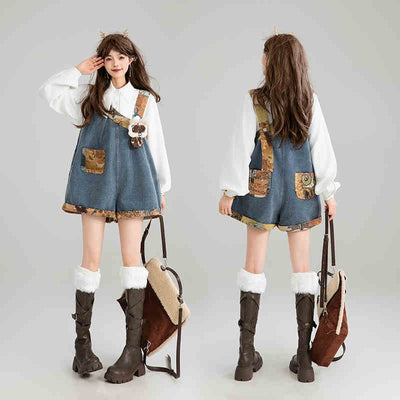 Jeans con Patchwork Jacquard y Correa de Hombro - Image 12
