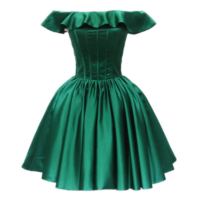 Vestido de Noche Elegante con Manga Volante Asimétrica - Image 9