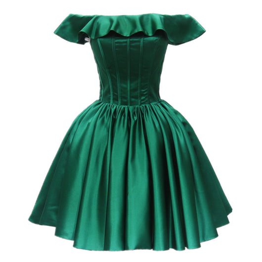 Vestido de Noche Elegante con Manga Volante Asimétrica - Image 9