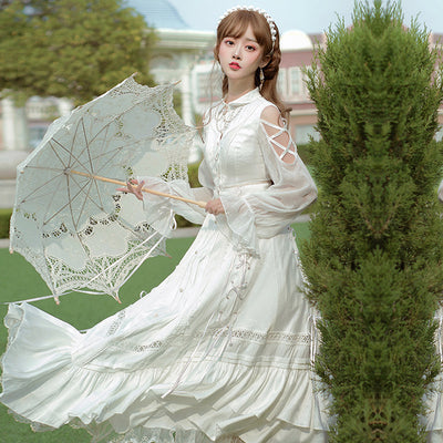 Vestido Lolita Primavera Elegante - Diseño Clásico Pure Color Largo - Image 9