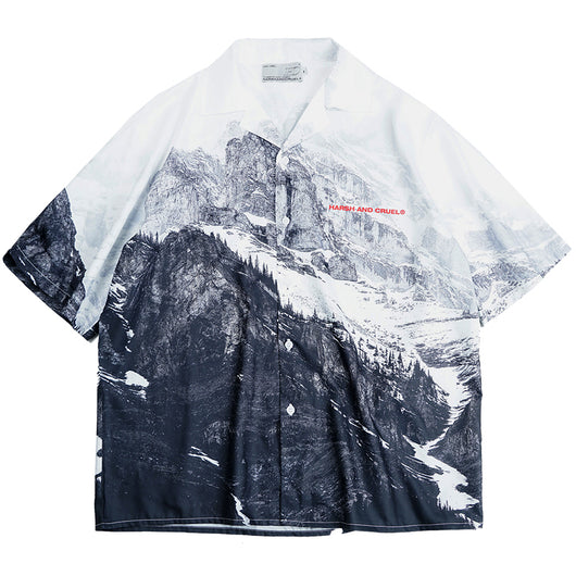 Camisa Hawaiana Snow Mountain con Cuello Cubano de Manga Corta - Image 11