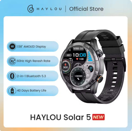 Reloj Inteligente HAYLOU Solar 5 LS20 con Carga Solar y Bluetooth