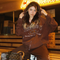 Sudadera Vintage Delgada con Capucha para Mujer