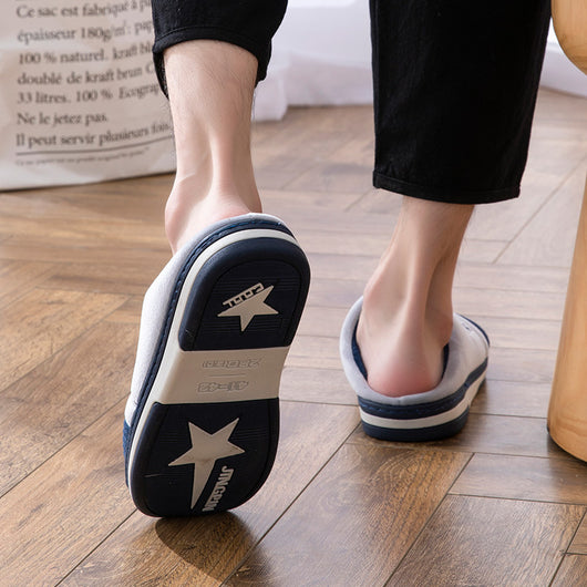Pantuflas Cálidas para Hombre Talla Grande - Algodón Antideslizante - Image 2