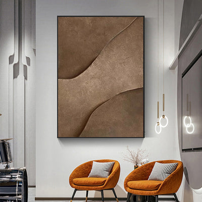 Cuadro Abstracto Moderno en Óleo sobre Lienzo - Arte Texturizado Marrón para Sala de Estar - Image 6