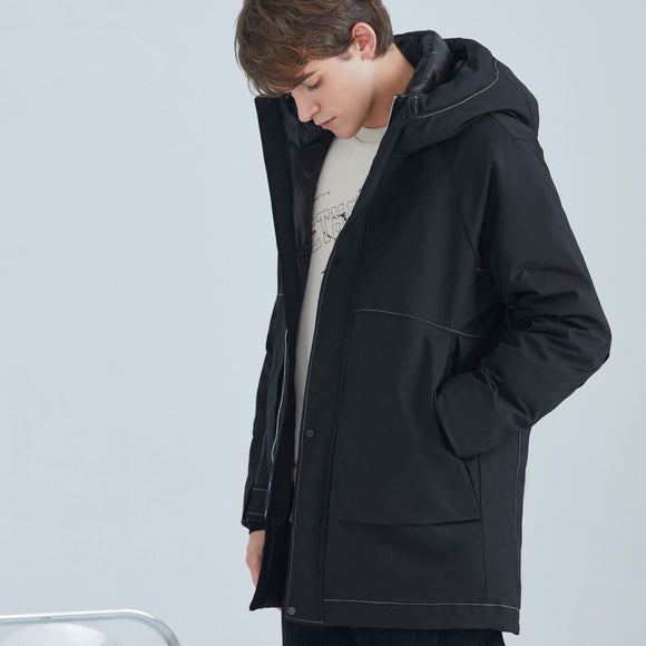 Chaqueta de Plumas de Pato Blanco Suelta para Hombre - Estilo Invernal Elegante