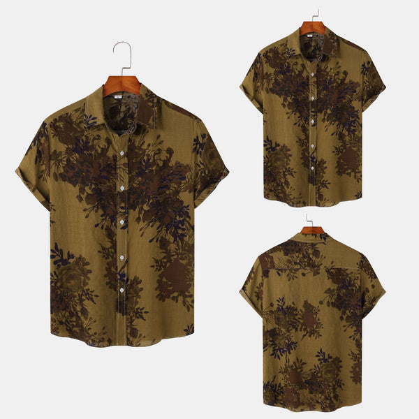 Camisa de Solapa Floral para Hombre