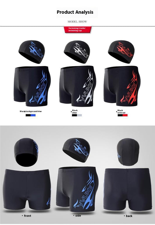 Traje de Baño Boxer Talla Grande con Gorro de Natación - Image 15