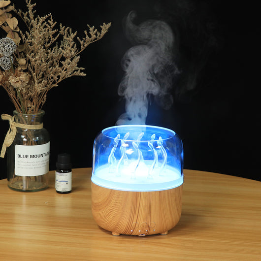Luz Ambiental Medusa Dinámica con Patrón de Madera y Rotación - Image 4