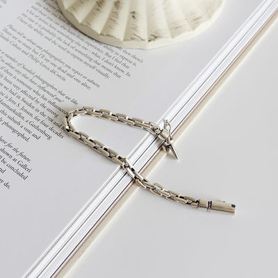 Pulsera de Plata Esterlina con Cruz Vintage Desgastada - Diseño Personalidad - Image 7