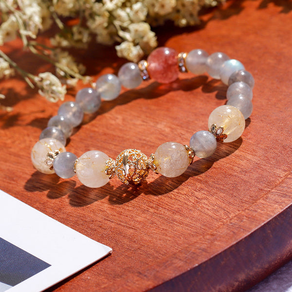 Pulsera de Cristal Amarillo Viento Frío - Regalo Perfecto para Tanabata