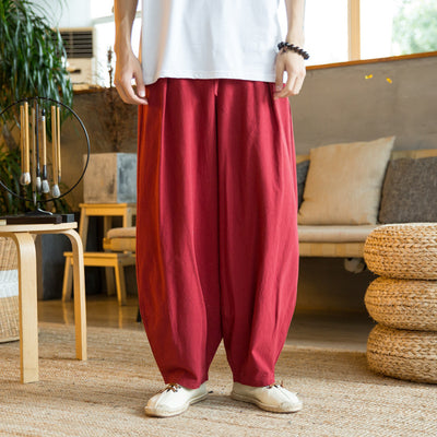Pantalones Harem Japoneses Anchos Talla Grande para Hombre - Image 10