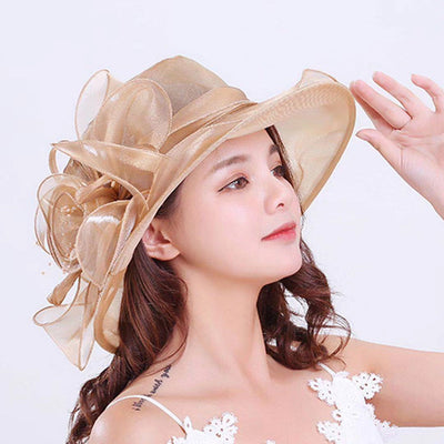 Sombrero de Gasa con Flores para Bodas y Eventos - Image 11
