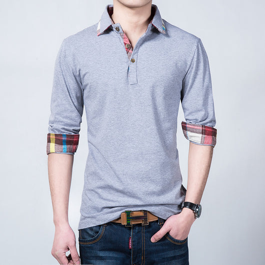 Camiseta de Algodón Manga Larga para Hombre - Primavera y Otoño - Image 4