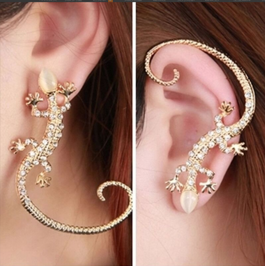 Aretes de Ópalo con Diseño de Lagartija Expresiva - Image 5