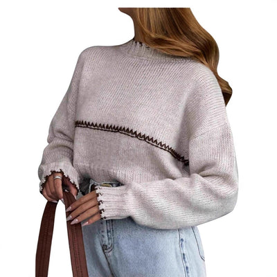 Suéter Corto Holgado Casual Estilo Estadounidense para Mujer - Image 11