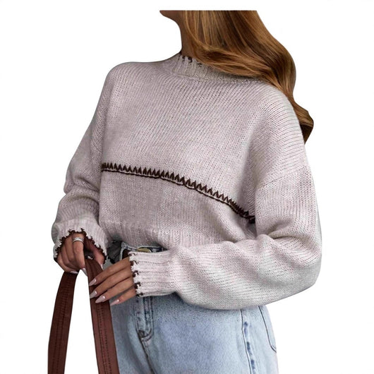 Suéter Corto Holgado Casual Estilo Estadounidense para Mujer - Image 11