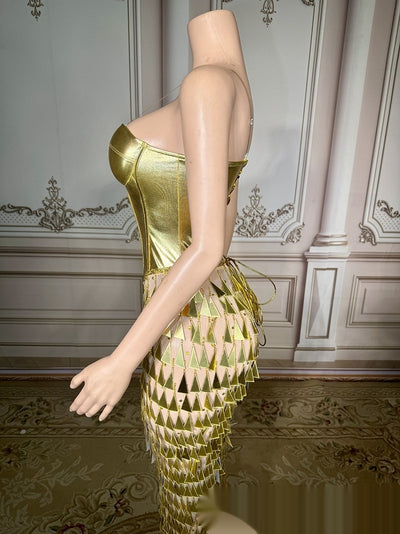Vestido Sirena Formal Ajustado con Diseño Brillante y Cintura Ceñida - Image 8