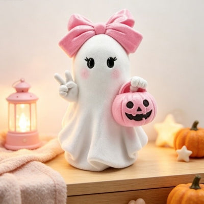 Adorno de Resina con Fantasmas y Calabazas Rosas para Halloween - Image 24