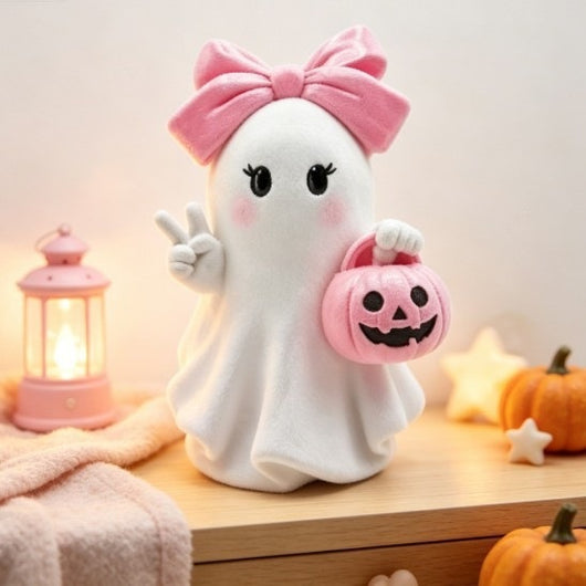 Adorno de Resina con Fantasmas y Calabazas Rosas para Halloween - Image 24