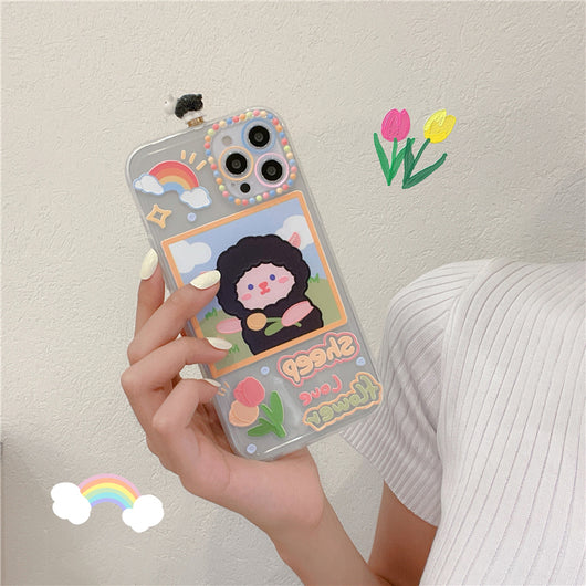 Funda para Teléfono con Cordero 3D Rotativo Transparente en Silicona - Image 4