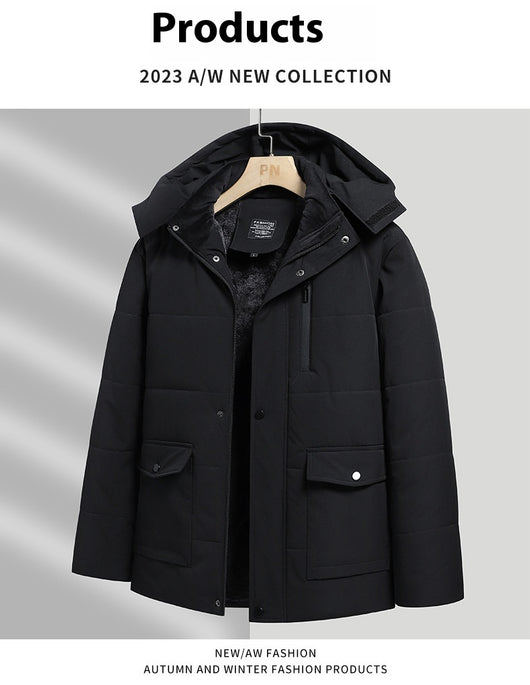Abrigo Acolchado Térmico para Hombre Adulto Mayor - Chaqueta Gruesa con Capucha - Image 23