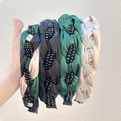 Diadema Retorcida con Perlas - Accesorio Tejido a Mano - Image 4