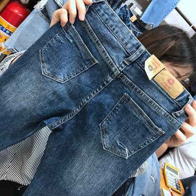 Pantalones Vaqueros Cropped Cintura Alta Rotos - Image 12