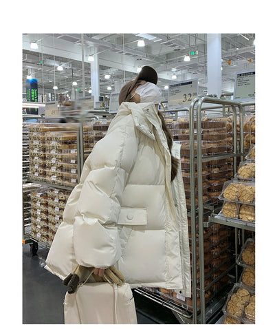 Chaqueta Corta de Plumón Blanco para Mujer - Abrigo Elegante de Invierno - Image 30