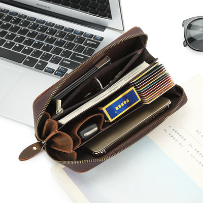 Bolsa de Cuero Genuino para Hombre Estilo Retro Clásico con Gran Capacidad - Image 25