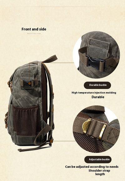 Mochila Cámara SLR Impermeable de Lona - Unisex Profesional - Image 25
