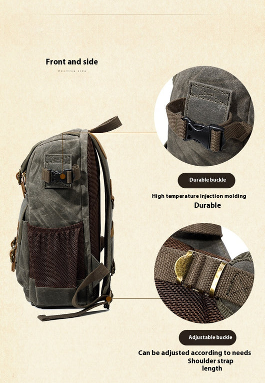 Mochila Cámara SLR Impermeable de Lona - Unisex Profesional - Image 25