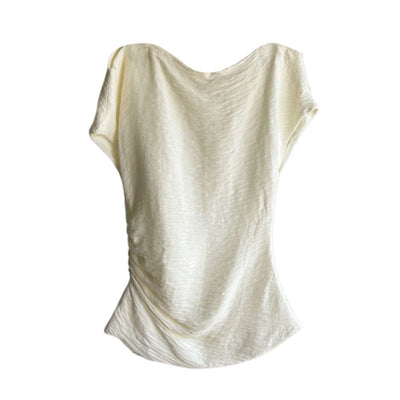 Blusa Esbelta con Diseño de Hombro Oblicuo y Pliegues Favorecedores - Image 5