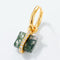 Square Natural Water Plants Agate Earrings S925 Plateado Plated Verde Moss Stone Earrings Verde 925 Plateado