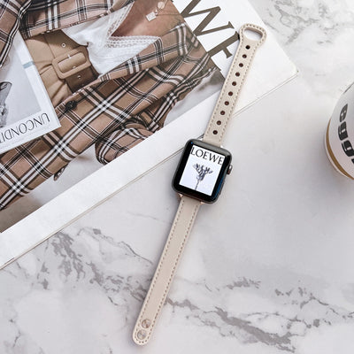 Correa de Cuero Barbour para Apple Watch 7 - Modelo Delgado de Doble Pasador - Image 6