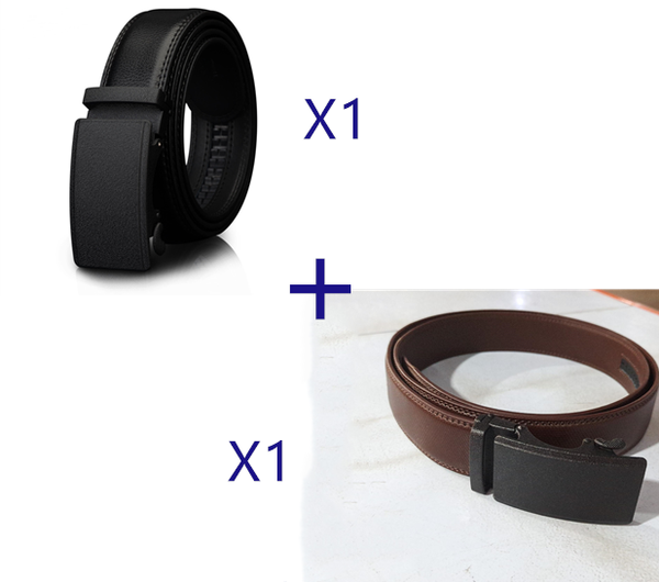 Cinturón de Cuero Vacuno con Hebilla Automática de Doble Capa para Hombre - Image 16