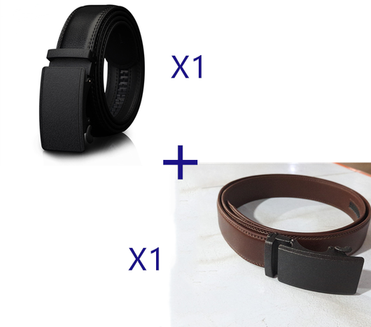 Cinturón de Cuero Vacuno con Hebilla Automática de Doble Capa para Hombre - Image 16