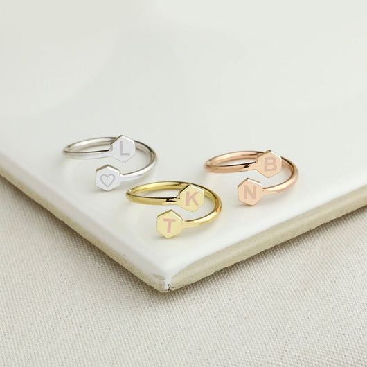 Anillo Hexagonal de Plata 925 Personalizado para Mujer - Image 4