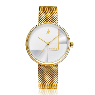 Reloj de Pulsera Mujer Minimalista Geométrico con Malla Metálica - Image 2
