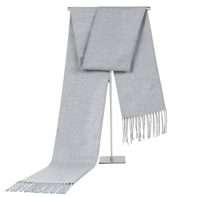 Bufanda Hombre Colores Sólidos Efecto Cachemira con Borlas - Image 16