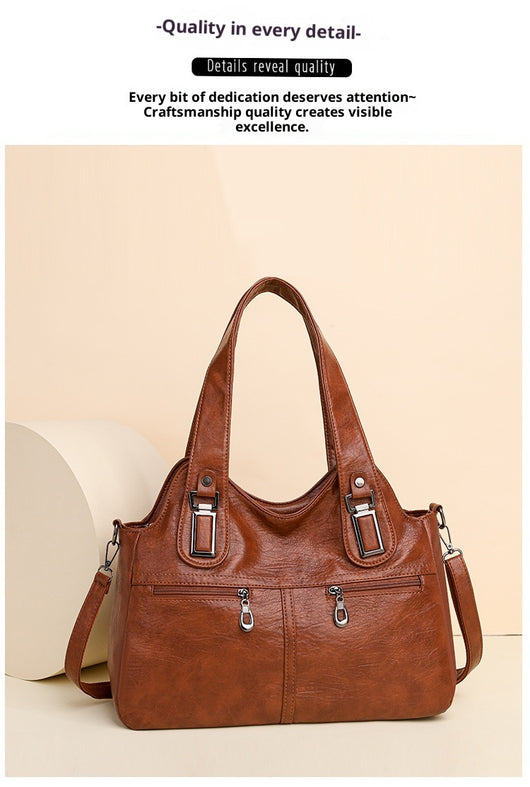 Bolso de Cuero Suave Gran Capacidad Estilo Retro Vintage - Image 24