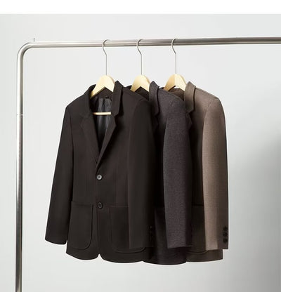 Blazer de Lana Suelta Gris Oscuro para Hombre - Elegancia Casual Profesional - Image 20